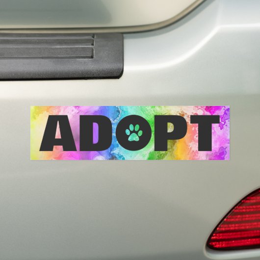 Rainbow Adoptiert Pawprint Autoaufkleber (Auf Auto)