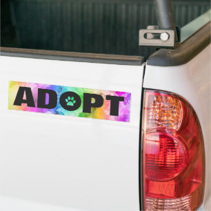 Rainbow Adoptiert Pawprint Autoaufkleber