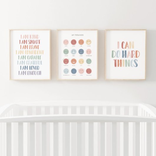 Rainbow Affirmations and Gefühle Bilderwand Sets