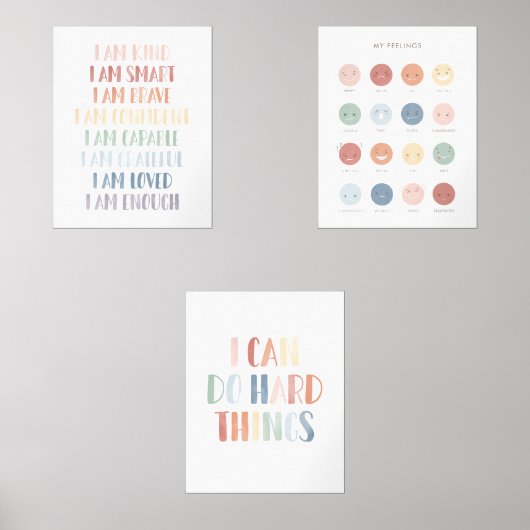 Rainbow Affirmations and Gefühle Bilderwand Sets (Vorderseite)