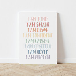 Rainbow Affirmations for Kids Kinderzimmer Decor Leinwanddruck