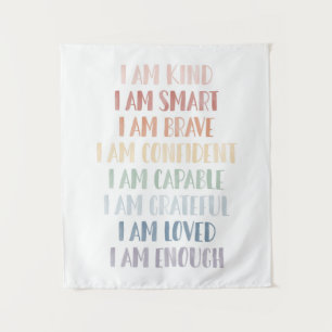 Rainbow Affirmations for Kids Kinderzimmer Decor Wandteppich