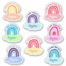 Rainbow Affirmname Custom-Cut Vinyl Sticker