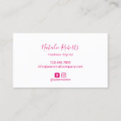 Rainbow Afro Hair Girl Sonnenbrille Mode-Stylist Visitenkarte (Rückseite)