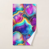 Rainbow Agate Colorful Abstract Geode Design Badhandtuch Set (Handtuch)