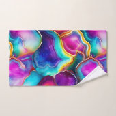 Rainbow Agate Colorful Abstract Geode Design Badhandtuch Set (Handtuch)