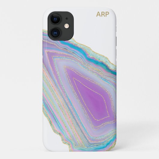 *~* Rainbow Agate Gold Glitzer Pastell Case-Mate iPhone Hülle (Rückseite)