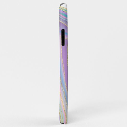 *~* Rainbow Agate - Gold Glitzer Veins Pastell Case-Mate iPhone Hülle (Hinten/Rechts)