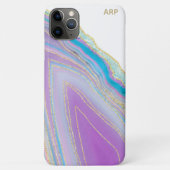 *~* Rainbow Agate - Gold Glitzer Veins Pastell Case-Mate iPhone Hülle (Rückseite)