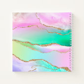 Rainbow Agate Gold Glitzern Monogram Sketchbook Ni Notizblock (Rückseite)