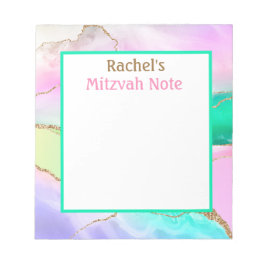 Rainbow Agate Modern Mitzvah Note Girls Notepad Notizblock