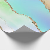 Rainbow Agate Pastel Imitats Glitzer Geschenkpapier (Ecke)