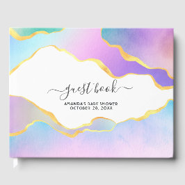 Rainbow Agate Stone Baby Showbook Gästebuch