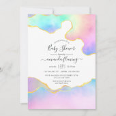 Rainbow Agate Stone Baby Shower Einladung (Vorderseite)