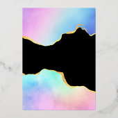 Rainbow Agate Stone Baby Shower Folieneinladung (Rückseite)