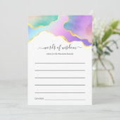 Rainbow Agate Stone Baby Shower Game Admin Card Hinweiskarte (Stehend Vorderseite)