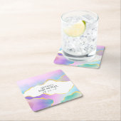 Rainbow Agate Stone Baby Shower Rechteckiger Pappuntersetzer (Vor Ort)