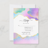 Rainbow Agate Stone Baby Shower RSVP Karte (Vorderseite)