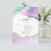 Rainbow Agate Stone Baby Shower RSVP Karte (Stehend Vorderseite)