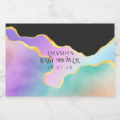 Rainbow Agate Stone Baby Shower Schaumweinetikett (Einzelnes Label)