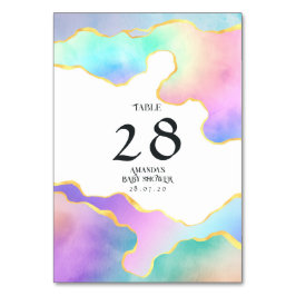 Rainbow Agate Stone Baby Shower Tischnummer