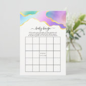 Rainbow Agate Stone Brautparty Bingo Einladung (Stehend Vorderseite)