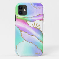 *~* Rainbow Agate Sun Rays Gold Pastell