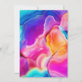 Rainbow Agate Swirl Elegant Black Birthday Einladung (Rückseite)