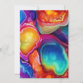 Rainbow Agate Swirl Elegant Black Birthday Einladung (Rückseite)