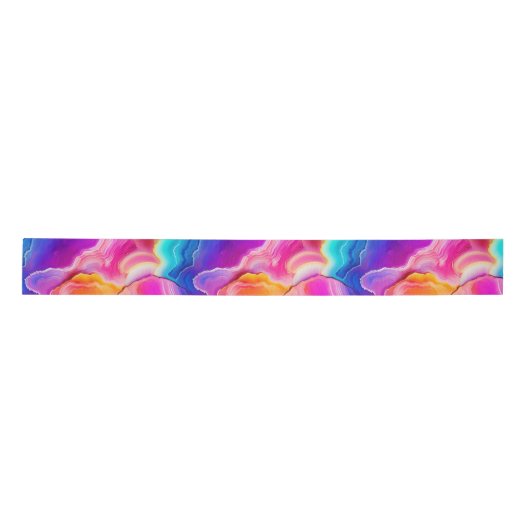 Rainbow Agate | Vibrant Abstract Stone Pattern Satinband (Vorderseite)