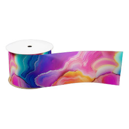 Rainbow Agate | Vibrant Abstract Stone Pattern Satinband
