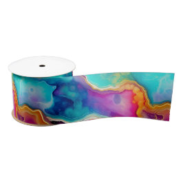 Rainbow Agate | Vibrant Abstract Stone Pattern Satinband