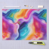Rainbow Agate | Vibrant Abstract Stone Pattern Seidenpapier (Handwerk)