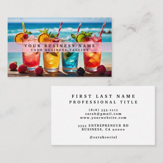 Rainbow Alcohol Drinks Visitenkarte (Vorne/Hinten)