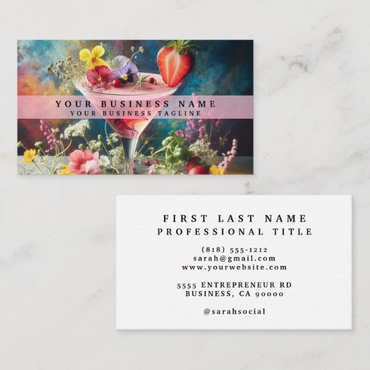 Rainbow Alcohol Drinks Visitenkarte (Vorne/Hinten)