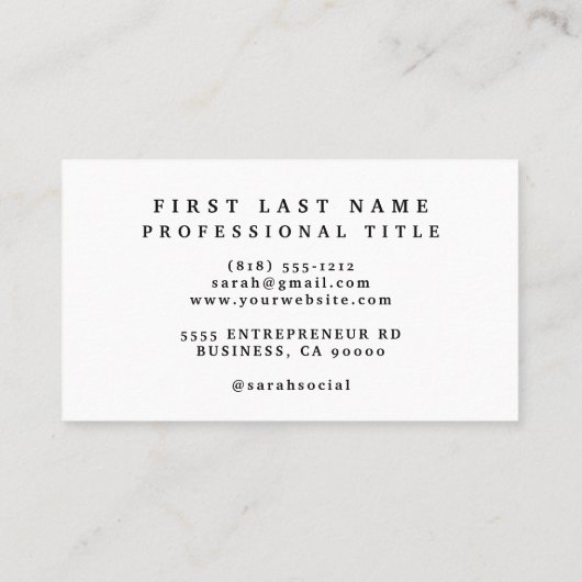 Rainbow Alcohol Drinks Visitenkarte (Rückseite)