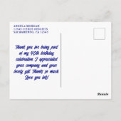 Rainbow Alcohol Ink Birthday Danke Postkarte (Rückseite)