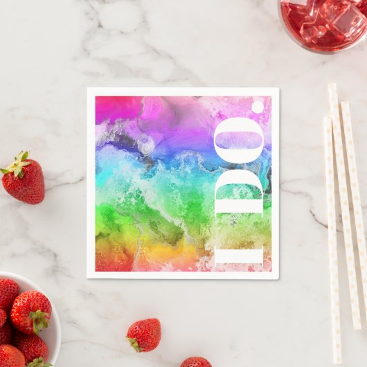 Rainbow Alcohol Ink Wasserfarbe Serviette (Beispiel)