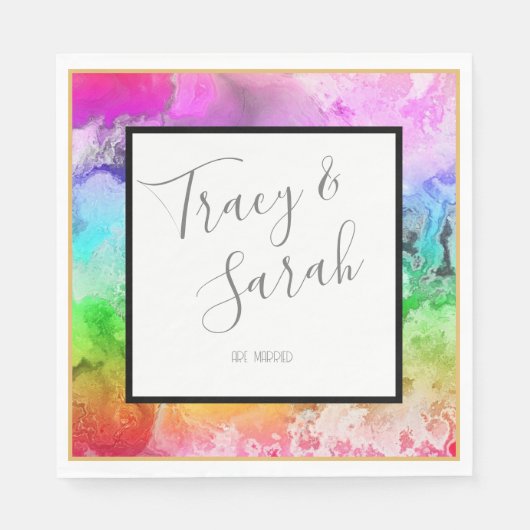 Rainbow Alcohol Ink Wasserfarbe Serviette (Vorderseite)