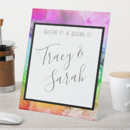 Rainbow Alcohol Ink Wasserfarbe Sockelschild