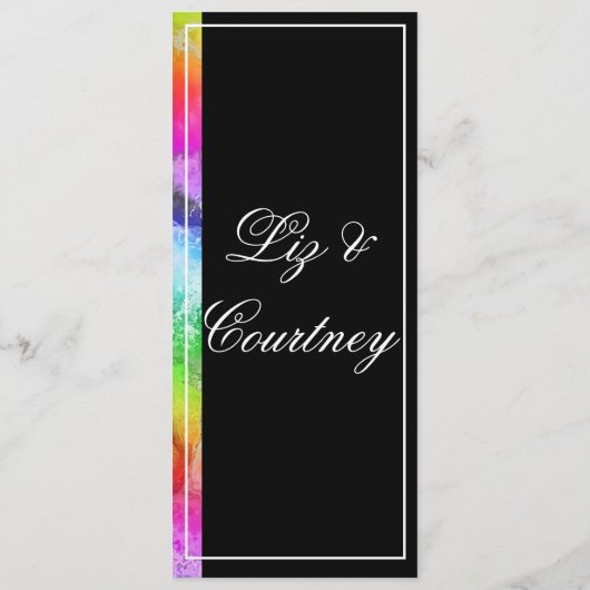 Rainbow Alcohol Ink Watercolor Menü Programm (Rückseite)