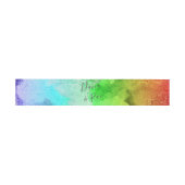 Rainbow Alcohol Ink Watercolor Wedding Einladungsbanderole (Flach)