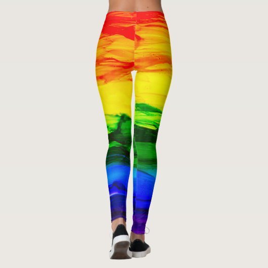 Rainbow Alcohol Tinte Abstrakt Leggings (Rückseite)