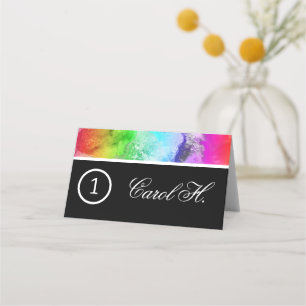 Rainbow Alcohol Tinte Aquarellfarbe Tischnummer Na Platzkarte