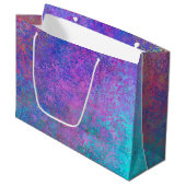 Rainbow Alcohol Tinte, hell Abstrakt Große Geschenktüte (Vorderseite Schrägansicht)