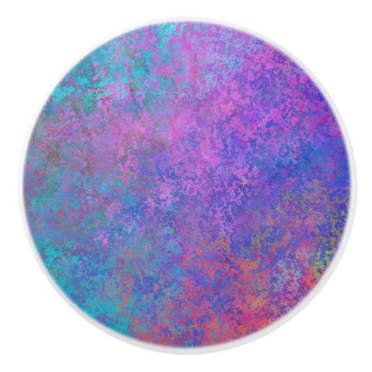 Rainbow Alcohol Tinte, hell Abstrakt Keramikknauf (Vorderseite)