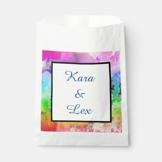 Rainbow Alcohol Tinte Wasser Farbe & Gold Geschenktütchen (Vorderseite)