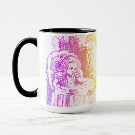 Rainbow Alice im Wunderland Tenniel Art Tasse (Links)