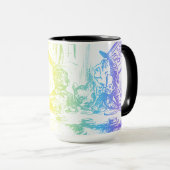 Rainbow Alice im Wunderland Tenniel Art Tasse (VorderseiteRechts)