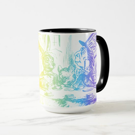 Rainbow Alice im Wunderland Tenniel Art Tasse (VorderseiteRechts)